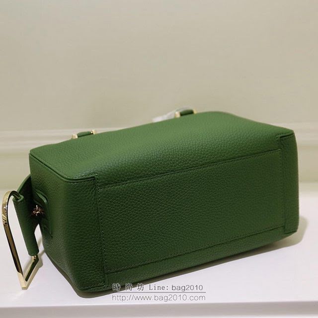 DELVAUX女包 Delvaux新標誌性包款 Cool Box 中號 德爾沃女手提包 手拎包 手腕包 艾草綠  fcs1401